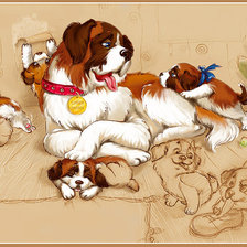 Схема вышивки «Собачки»