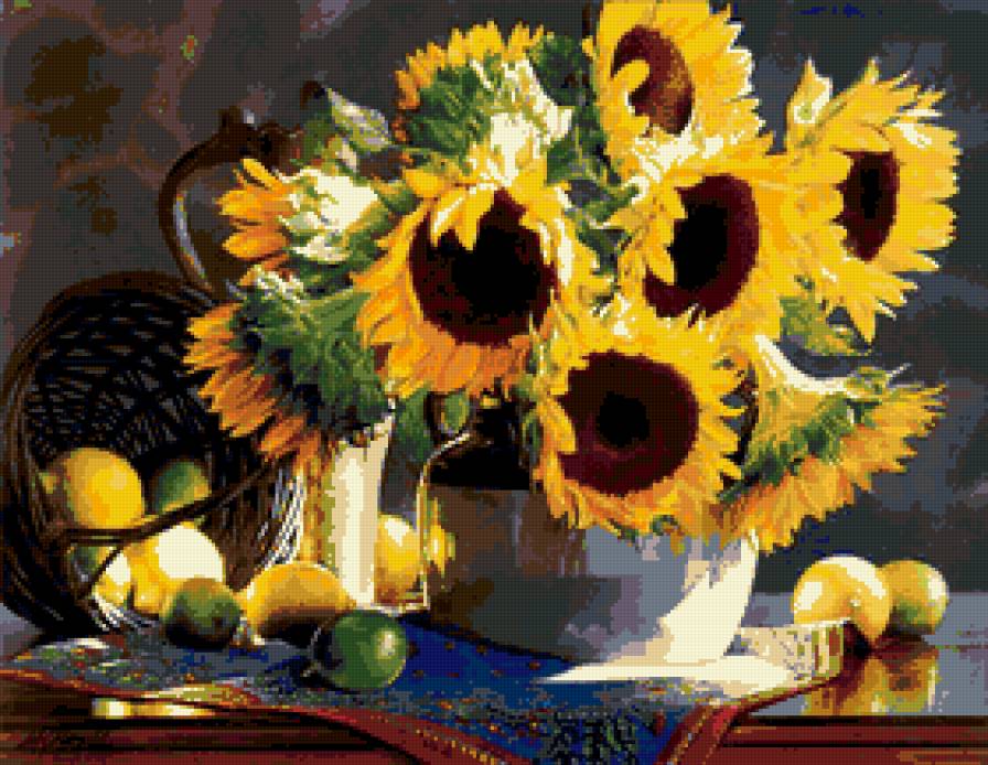 №199640 - букет, цветы, подсолнухи - предпросмотр