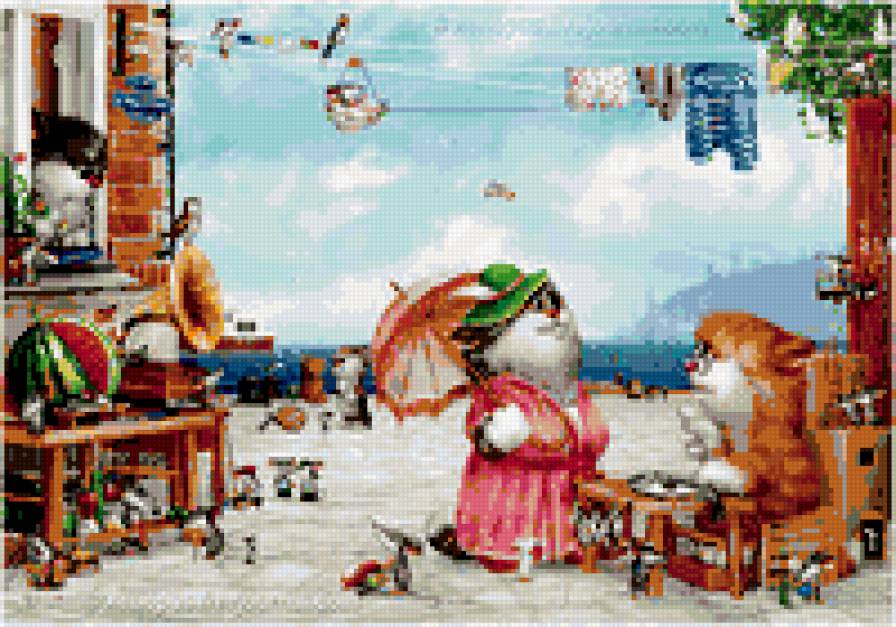 Улочка - котики - предпросмотр