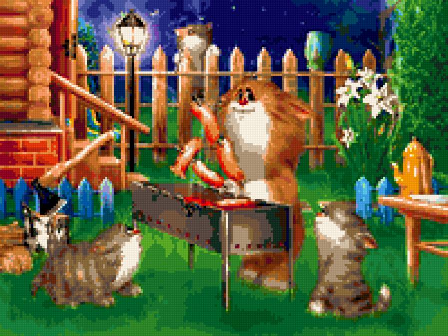 Шашлычок - котики - предпросмотр