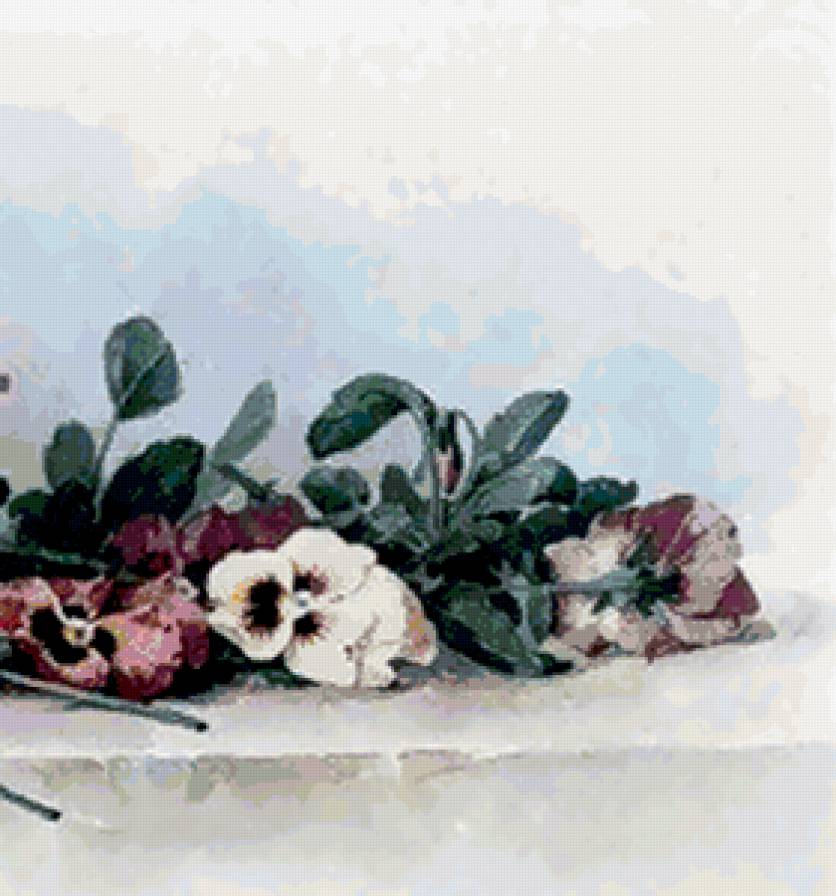 Прекрасные цветы от Лонгре 5. Фрагмент 4 - картина, натюрморт, цветы, живопись, лонгре - предпросмотр