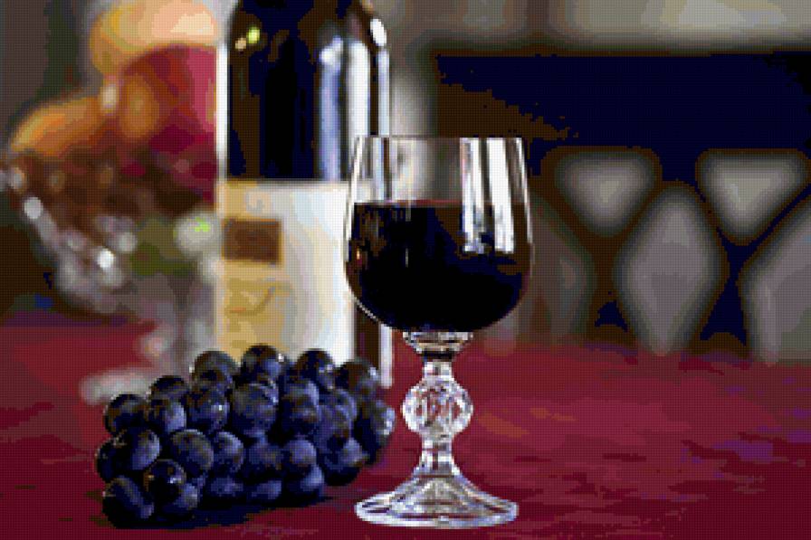 Бокал вина - вино, бокал, виноград - предпросмотр
