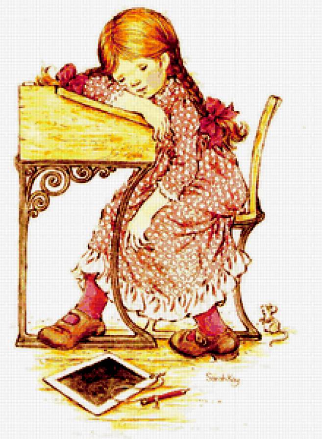 Детство - девочка, ученица, дети, за партой - предпросмотр