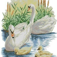 Схема вышивки «лебеди3»