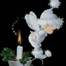 Схема вышивки «Ангелочек и свеча»