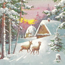 Схема вышивки «Избушка в лесу»