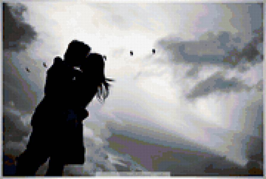 черно-белое - поцелуй - предпросмотр