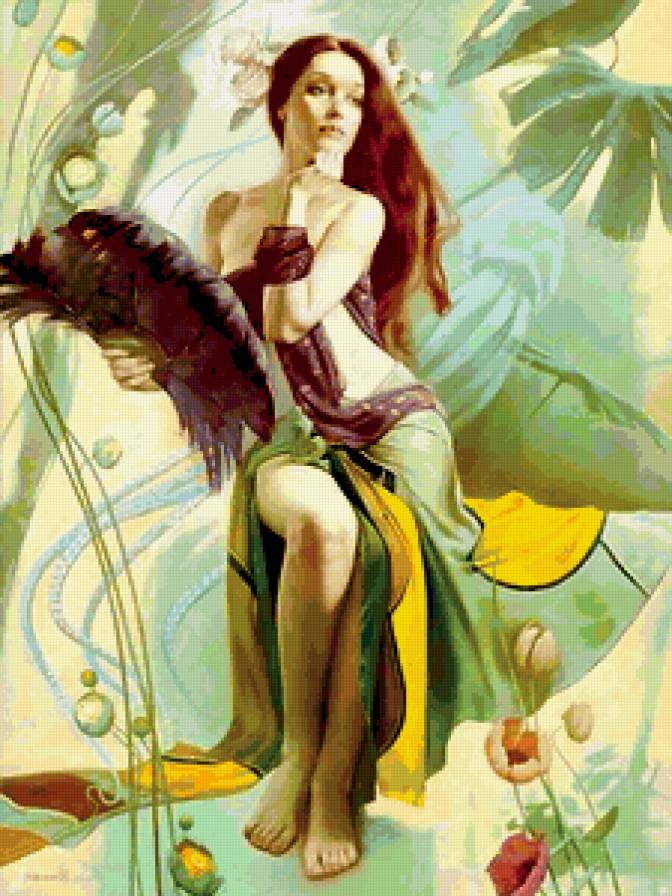 Богиня - девушка, живопись, женщина, богиня - предпросмотр