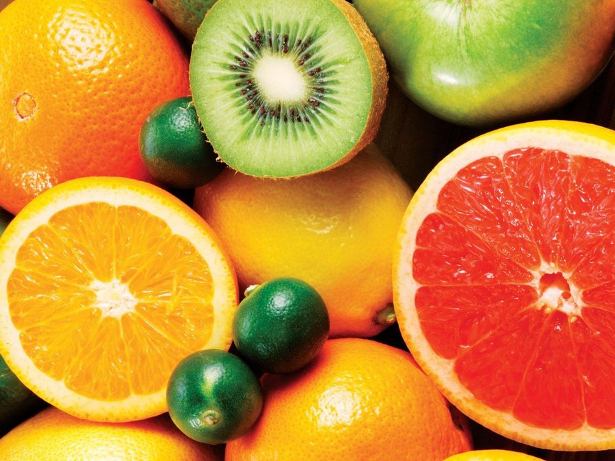 яркие фрукты - киви, фрукты, грейп, апельсин - оригинал