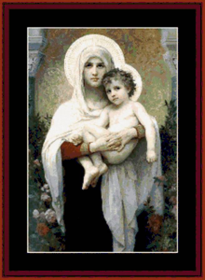 МАДОННА В РОЗАХ - православные иконы, икона, религия, картина, иконы, святые, божество - предпросмотр