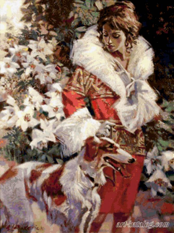 даиа с собачкок - девушка, женщина, девушки, собака, образ, люди - предпросмотр