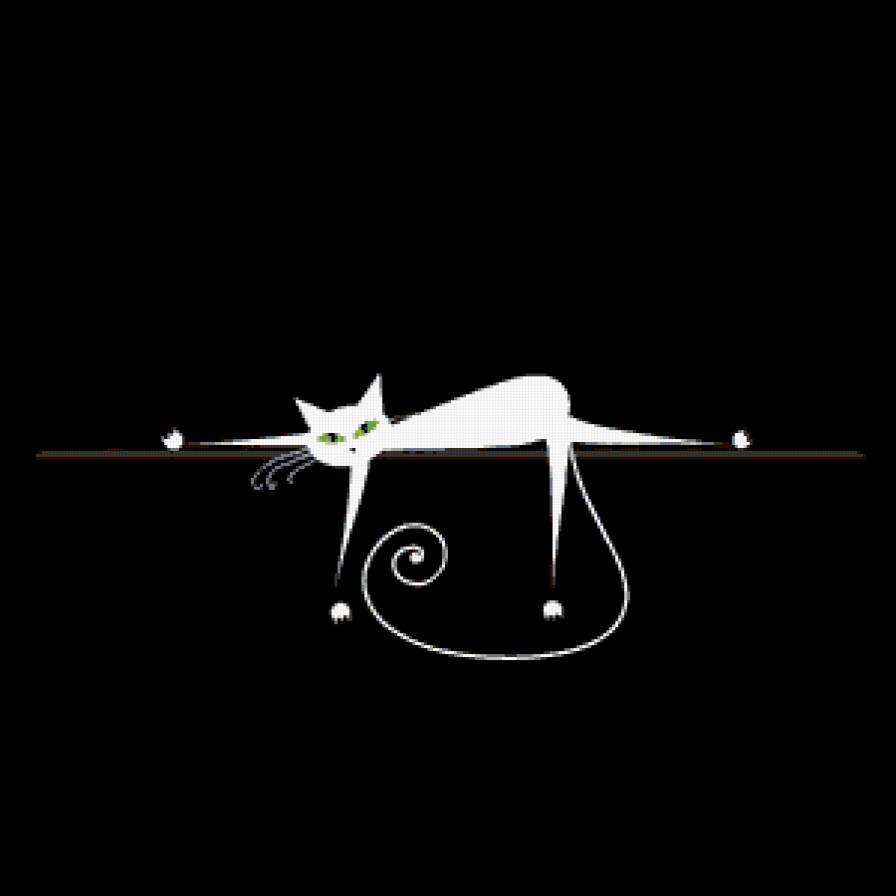 Символ чёрного кота на белом фоне