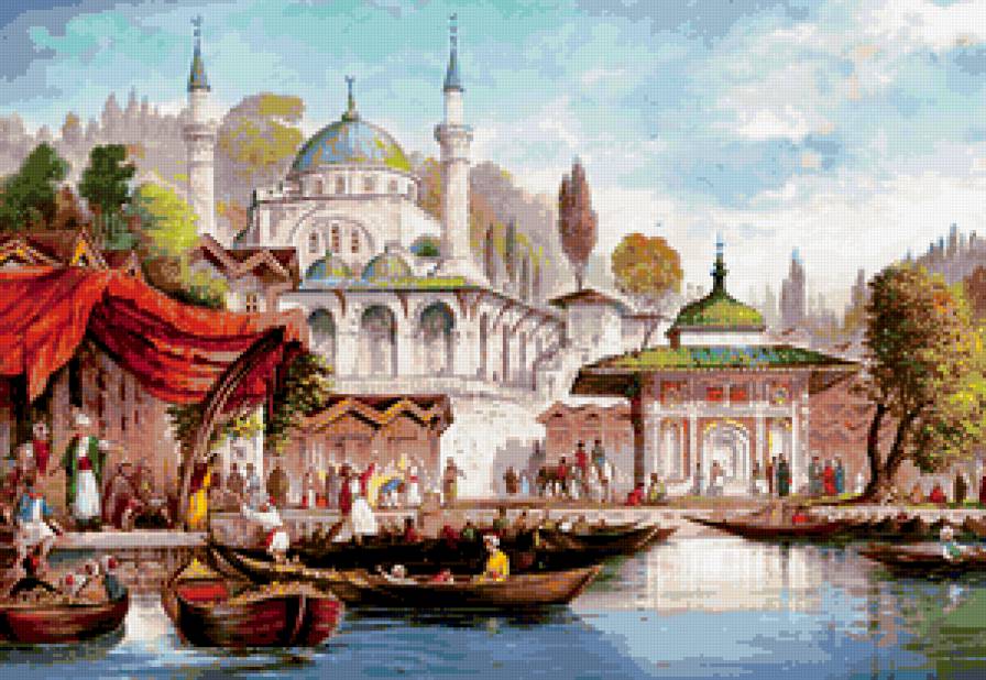 восток - базар, дворец, пейзаж, река, рынок, город - предпросмотр