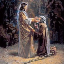 Оригинал схемы вышивки «Иисус исцеляет слепого» (№202758)