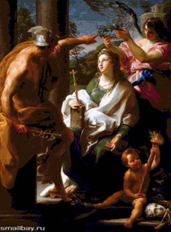 Помпео Батони. Меркурий коронующий Философию. - мифы., женщина, портрет, люди, девушка - предпросмотр