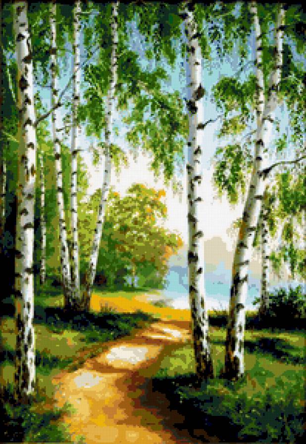 Берёзки - река, пейзаж, березки, осенняя картина, лето, роща, лес, природа - предпросмотр