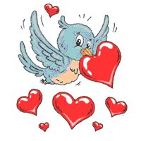 Валентинка - валентинка, сердечки, любовь, птичка, валентинки, сердечко - оригинал