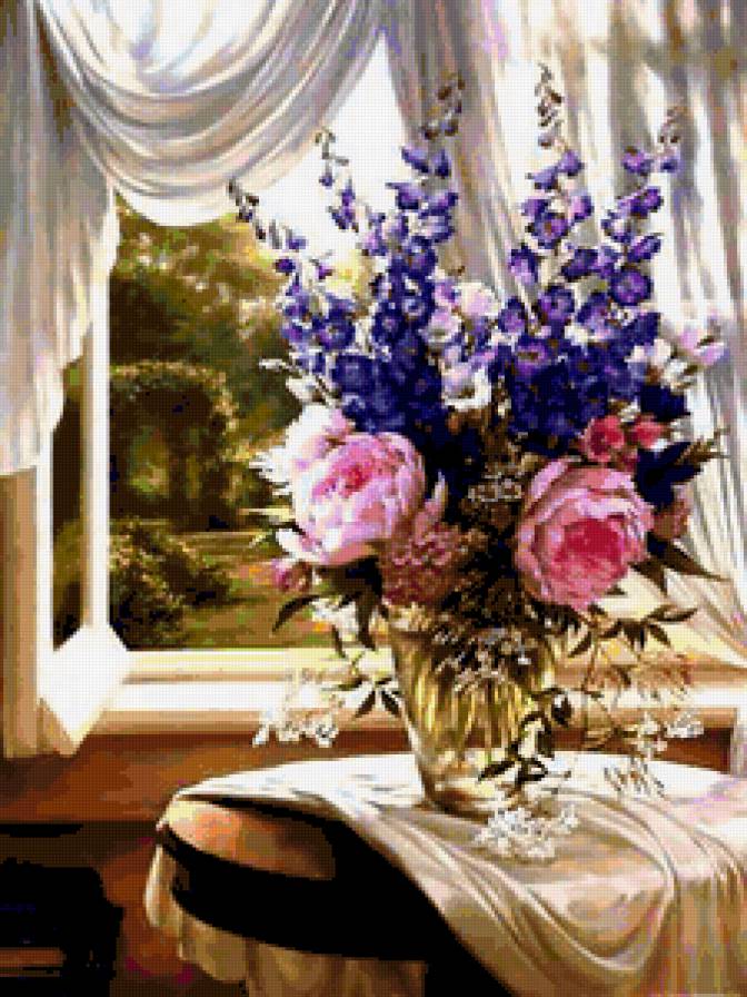 765964220 - дом, букет, пейзаж, роза, природа, дерево, домик, розы, деревья, ваза - предпросмотр