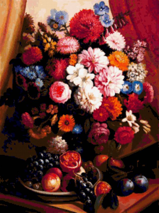 87576420 - фрукты, роза, розы, цветок, ваза, букет, цветы - предпросмотр