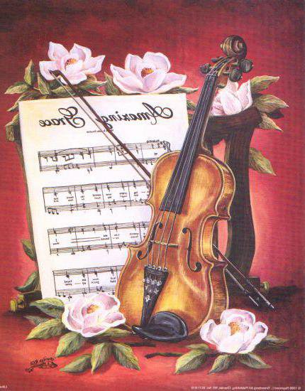 9765742 - скрипка, розы, цветок, букет, музыка, цветы - оригинал