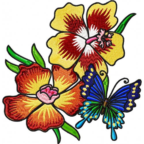 Подушка - бабочки, цветы - оригинал