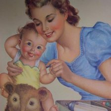 Оригинал схемы вышивки «Мама с ребёнком» (№203435)