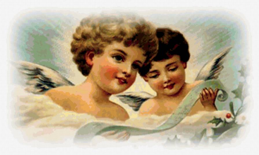 Ангелочки - херувим, ангел, ангелочек, винтаж, купидон, ангелочки - предпросмотр