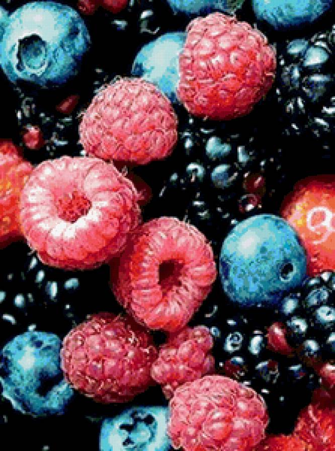 Ассорти - черника, ягоды, малина, ежевика - предпросмотр