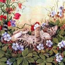 Схема вышивки «котенок»