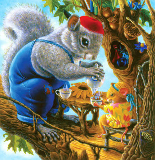 чаепитие - белочка, сказка - оригинал