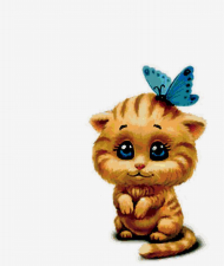 котенок - бабочка - предпросмотр