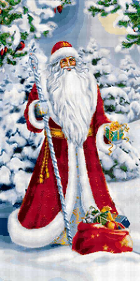 дед мороз - новый год, снег, зима, лес - предпросмотр