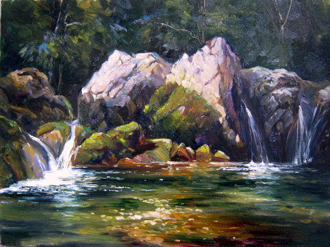 водопад - водопад, река, камни, пейзаж - оригинал