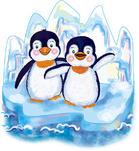 Пингвинята - зима, пингвинята, снег, пингвины, зверушки, малыши, новый год - оригинал