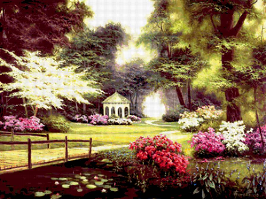 сад - живопись, пейзаж - предпросмотр