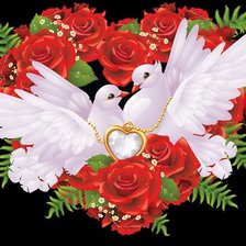 Схема вышивки «голуби»