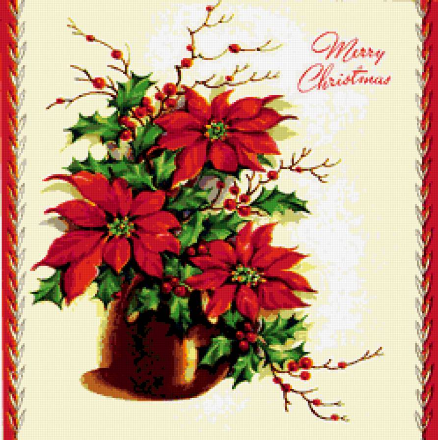 цветы - рождество, цветок.букет, новый год - предпросмотр