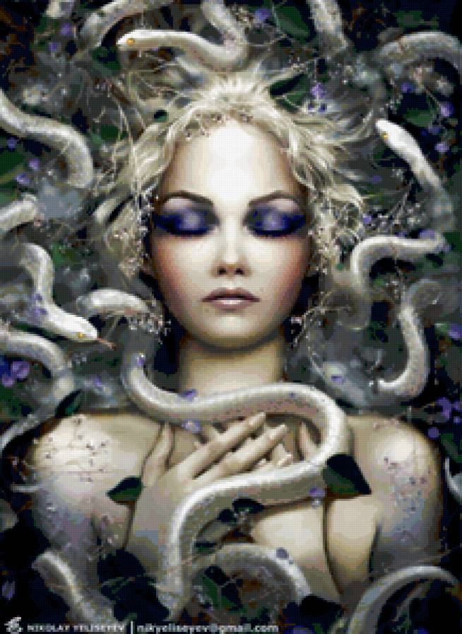 №205377 - змея, девушка портрет - предпросмотр