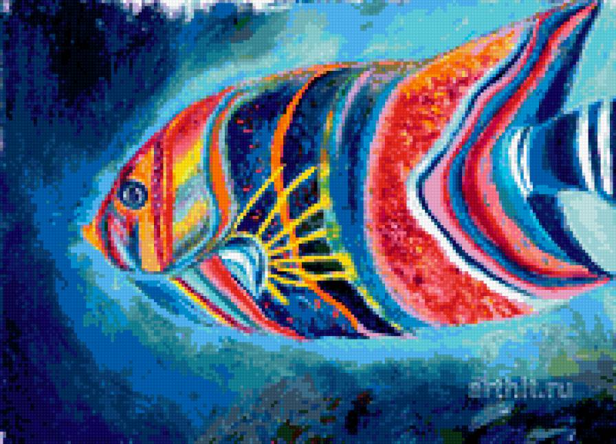 Рыбка - картина, рыбы, импрессионизм - предпросмотр