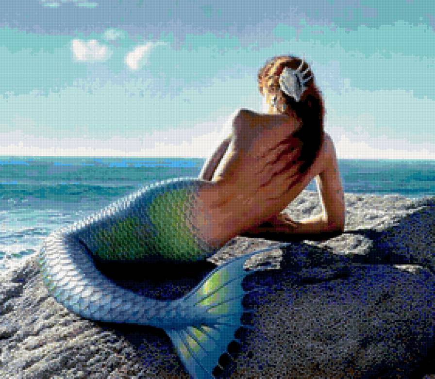 русалка - сирены, морские, девушка, море, берег, рыбы, хищные, русалки - предпросмотр