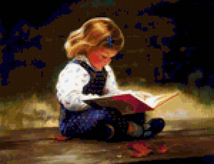 Девочка с книгой - предпросмотр