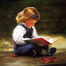 Схема вышивки «Девочка с книгой»