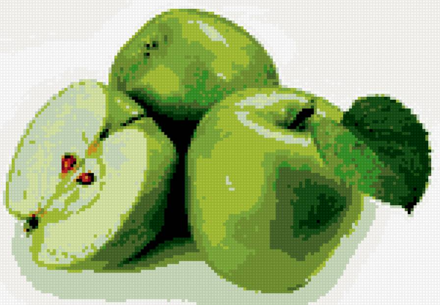 зеленые яблоки - яблоки, зеленое, три - предпросмотр