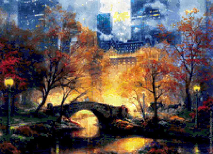 Нью-Йорк - ночной город - предпросмотр