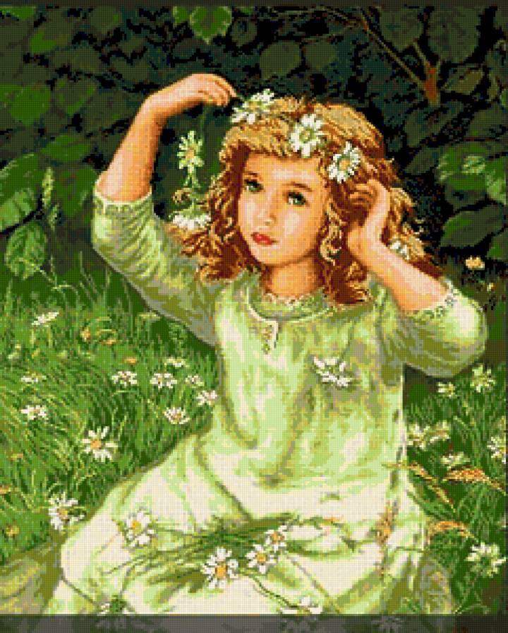 девушка - живопись, девочки, детям, дети, картинa, искусство, портрет, девочкa - предпросмотр