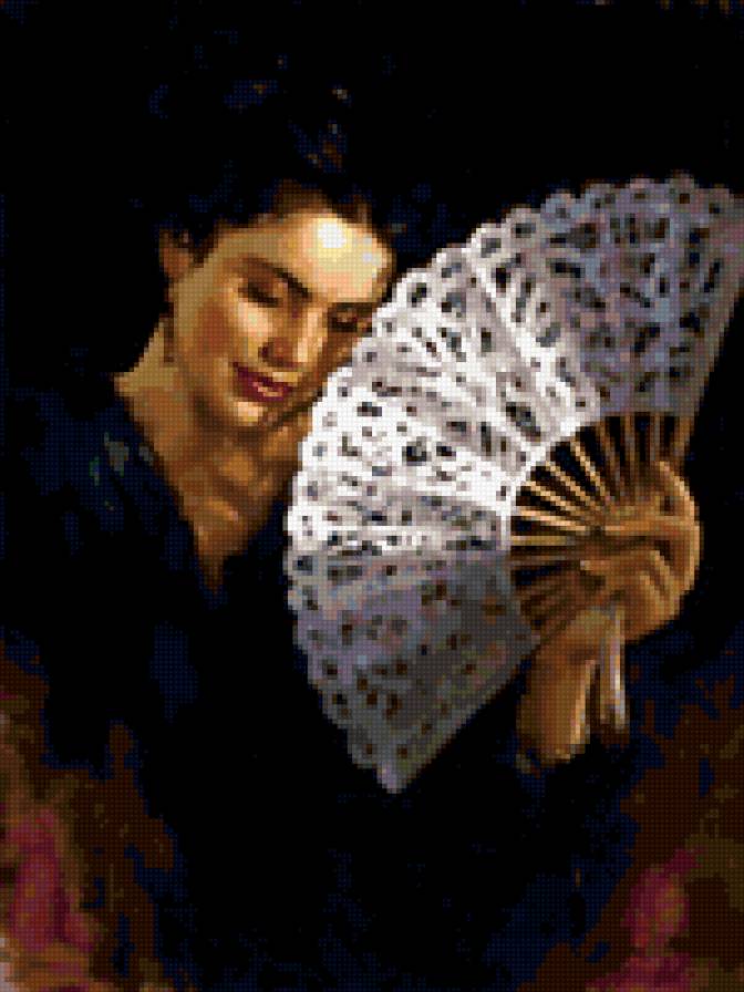 веер - девушка, женщина - предпросмотр