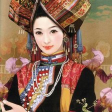 Оригинал схемы вышивки «тибетская девушка» (№207695)