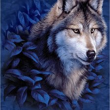 Схема вышивки «волк»