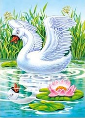 лебедь - лебеди, кувшинка, птицы, сказка - оригинал
