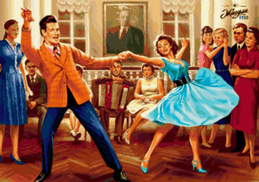 танцы - дискотека, двое, пары, пара, ретро, танец - предпросмотр